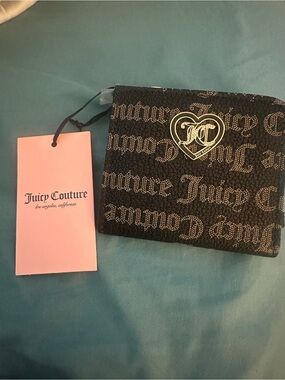 Juicy Couture Black and Pink Logo Bifold Wallet